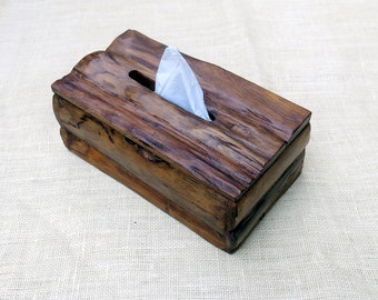 Tissue Box Cover, Tissue Box Holder, Wooden Tissue Box, Tissue Box, Tissue Holder, Reclaimed Wood Box, Driftwood, Rustic Wooden Box.