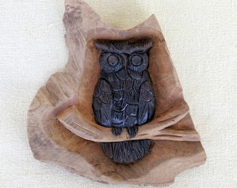 Wall Décor, Wall Hanging, Wall Art, Decorative Wall, Home Décor, Carved Owl, Wood Carving, Gift, Handmade, Art, Driftwood, Rustic Wood