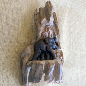 Carved Wood Elephant, Wood Carving, Elephant Carving, Wall Décor, Wall Hanging, Wall Art, Decorative Wall Hanging, Home Décor, Driftwood image 3