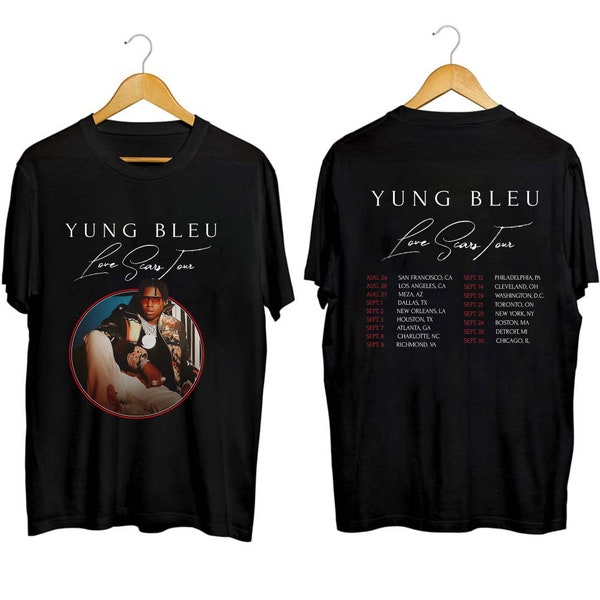 Yung Bleu 2023 Concert Png, Yung Bleu Love Scars Tour 2023 Png, Yung Bleu Fan Png, Love Scars Concert Png, Rapper Yung Bleu Tee