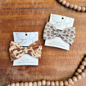 Mini Cows Cow Print Dog Bow Tie - Dog Collar Bows for Dogs - Pet Accessories - Gifts for Dog - Puppy Bows - Over The Collar Pet Bows