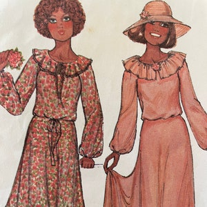 Vintage 1970&#39;s Formal Dress With Ruffled Collar---McCalls 6064---Size 12  Bust 34