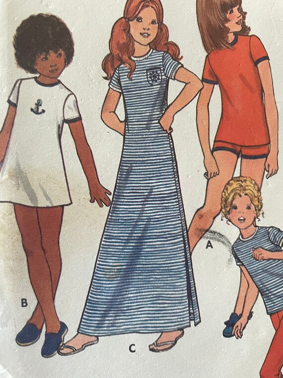 Cute Nautical Inspired Girls Jersey Dress, Cover-up, Top, Pants and Shorts---butterick 6679---size 10 Breast 28 1/2 UNCUT - Etsy Cute Nautical Inspired Girls Jersey Dress, Cover-up, Top, Pants and Shorts---butterick 6679---size 10 Breast 28 1/2 UNCUT - Etsy