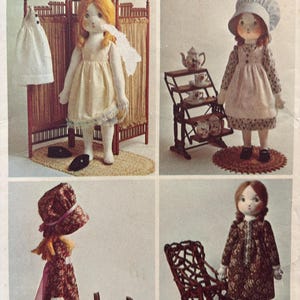 Vintage 1970&#39;s Holly Hobbie Doll and Wardrobe Pattern---Simplicity 6006---One Size