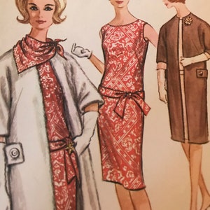 Elegant Sheath Dress, Scarf, and Coat Pattern---McCalls 6676---Size 12  Bust 32  UNCUT