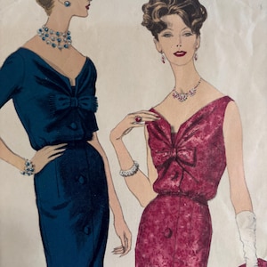 Vintage 1960's Vogue Paris Original Cocktail Dress by Patou---Vogue 1480---Size 16  Bust 36