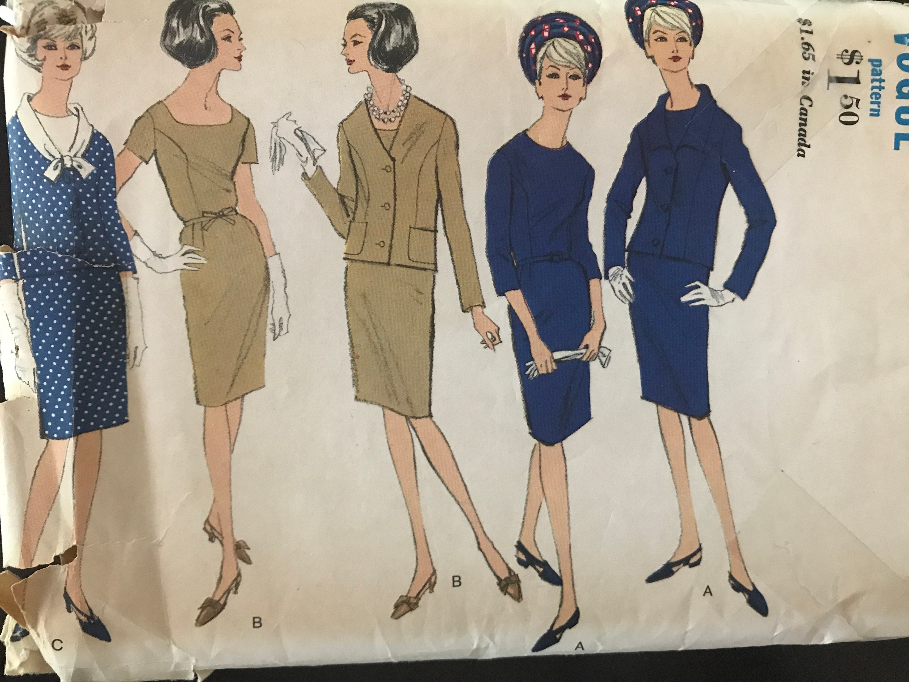 Jackie Kennedy Style Vintage 1960's Sheath Dress and Jacket With