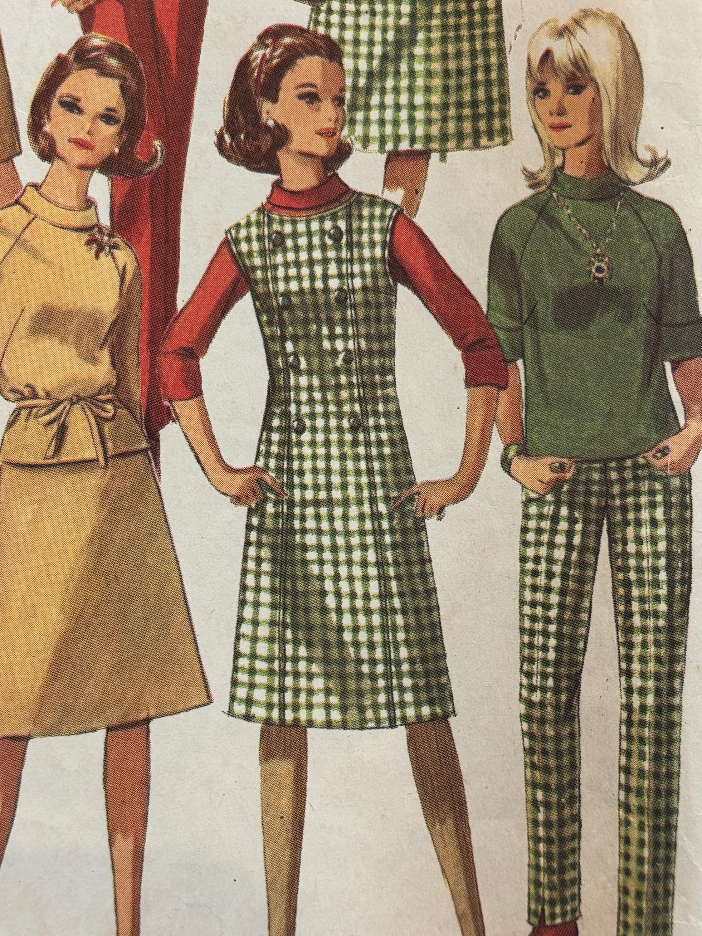 Vintage 1960's Wardrobe Pattern Including A-line Skirt, Turtleneck
