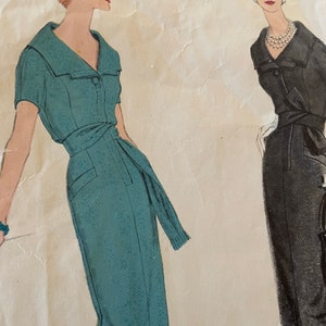 Rare, Vintage 1950's Vogue Couturier Design Dress Pattern---Vogue 166---Size 16  Bust 36