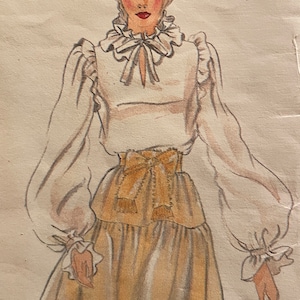 Patrón de falda Dirndl completo vintage de los años 1970 de Oscar De La Renta---Vogue 2806---Cintura 23