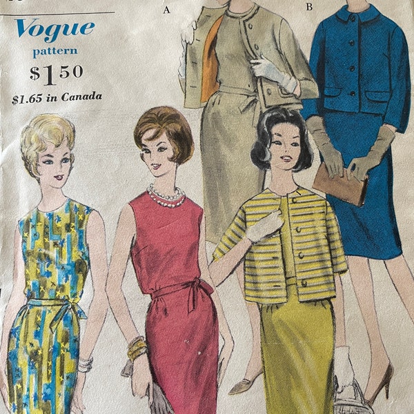 Vintage 1960's Sheath Dress and Jacket Pattern---Vogue Special Design 4304---Size 10  Bust 31 1/2