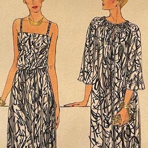 Elegant Vintage Maxi Dress, Coat and Jacket Pattern---Vogue 9802---Size 10  Bust 32 1/2  UNCUT and Factory Folded