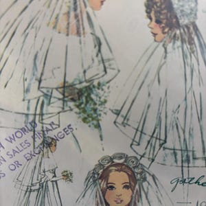 Vintage 1970's Wedding Veil Pattern With Variations---Simplicity 9826---One Size