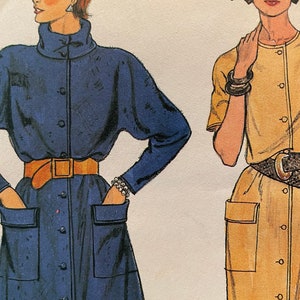 Casual  Front-Button Dress With Large Patch Pockets---Butterick 6744---Sizes 12-16  UNCUT