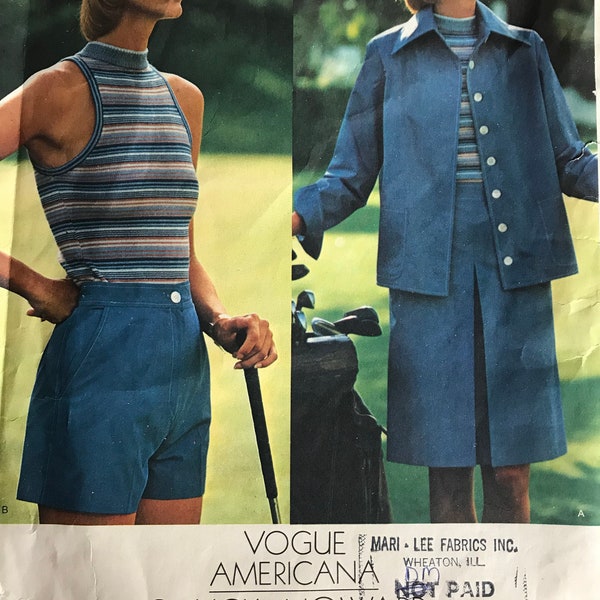 Fabulous Golf Shorts, Skirt, Top and Jacket Pattern by Chuck Howard---Vogue 1211---Size 14  Bust 36