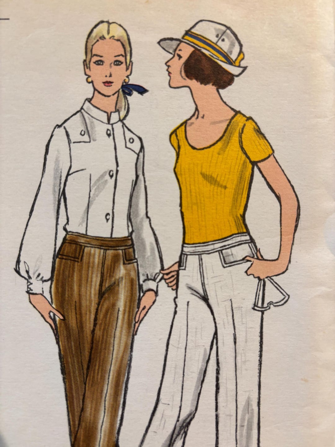 Vintage 1970's Flared Pants Pattern---vogue 7564---waist 25 1/2 Hip 36 ...