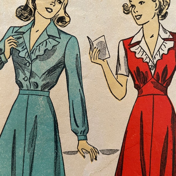 Vintage 1940's Jumper, Blouse and Skirt Pattern---DuBarry 5474---Size 12  Bust 30