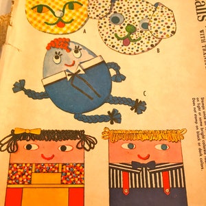 Fabulous Vintage 1950's Pajama Bag Pattern---McCalls 2461---Humpty Dumpty, Dog, Cat, Girl and Boy  UNCUT