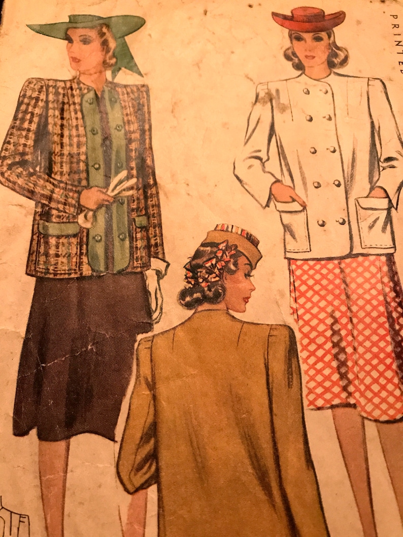 Rare Vintage 1940 Misses' Jacket PatternMccalls 3755Size 14 Bust 32 image 1