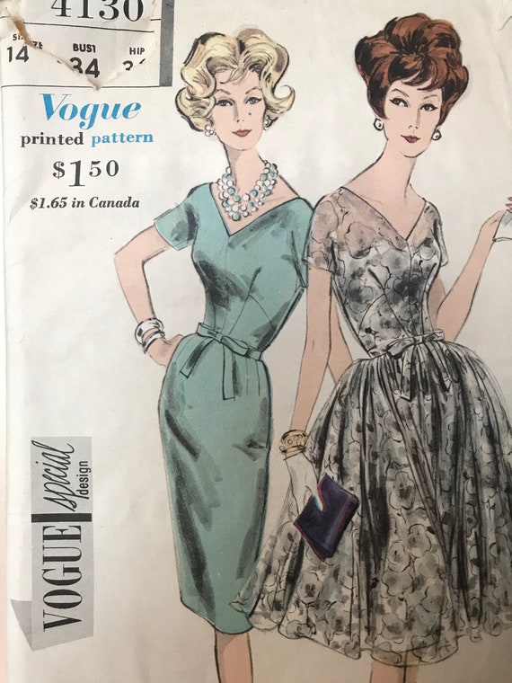 1960s Vogue 4175 Evening Wedding Dress Pattern size offers 18 bust 38