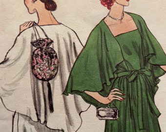 Vintage 1970's Tent Shaped Evening Dress Pattern---Vogue 9278---Size 8  Bust 31 1/2  UNCUT