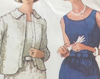 Chic Vintage 1960's  Jackie Style Dress and Jacket Pattern---McCalls 7529---Size 16-18  Bust 36-38