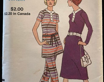 Patron De Couture VINTAGE Vogue By Givenchy Années 70 - Robe, Tunique & Pantalon - Taille B34 - Non Découpé