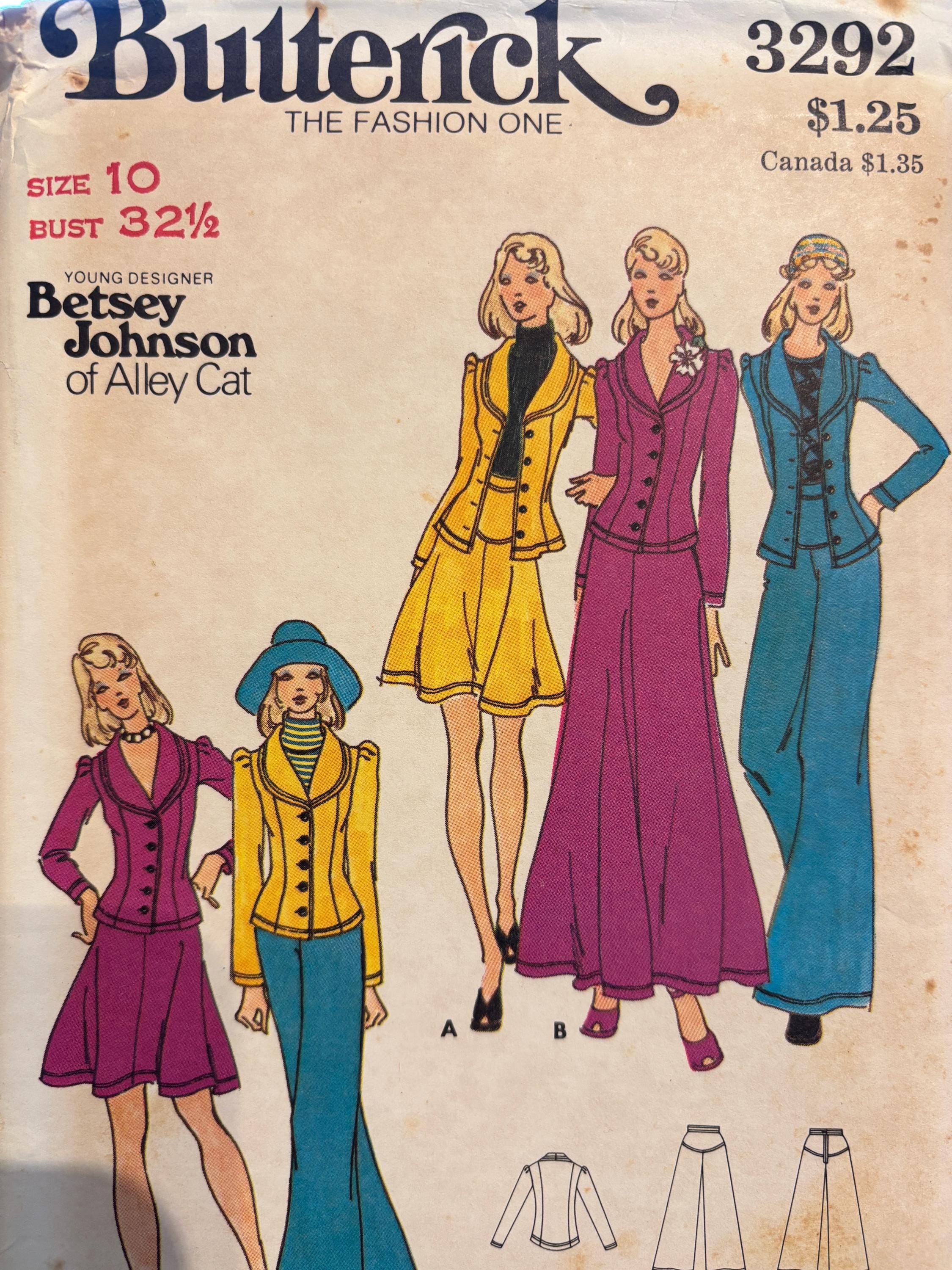Jacket, Skirt and Pants Pattern by Betsey Johnson---butterick 3292 