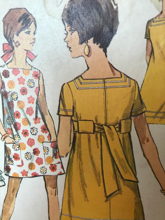 Cute Vintage 1960's Back Tie Mini Dress With Square Neck and Optional Ruffle Trim Detail---simplicity 7659---size 9 Junior Petite Bust 33 - Etsy Cute Vintage 1960's Back Tie Mini Dress With Square Neck and Optional Ruffle Trim Detail---simplicity 7659---size 9 Junior Petite Bust 33 - Etsy