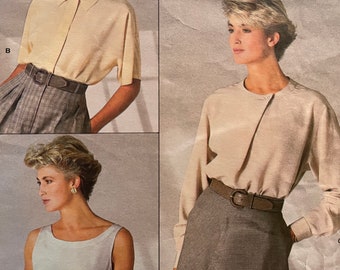 Elegante conjunto de blusas de Calvin Klein---Vogue 1860---Talla 8 Busto 31 1/2