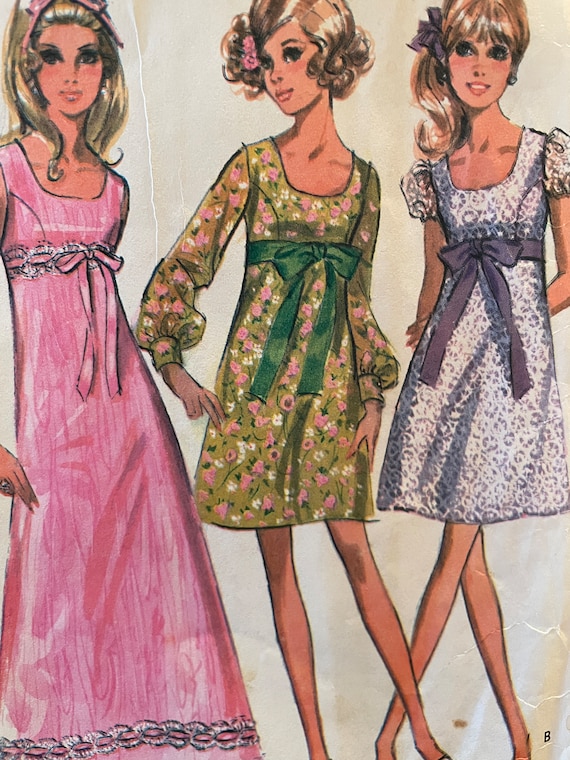 Vintage 1970's High Waisted, A-line Scoop Neck Evening Dress With Sleeve Variations---mccalls 9686---size 13/14 Bust 33 1/2 - Etsy Vintage 1970's High Waisted, A-line Scoop Neck Evening Dress With Sleeve Variations---mccalls 9686---size 13/14 Bust 33 1/2 - Etsy