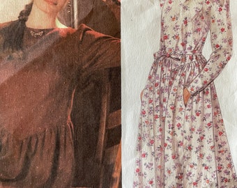 Vintage 1980's Laura Ashley Dress and Petticoat Pattern---McCalls 9155---Size 6  Bust 30 1/2