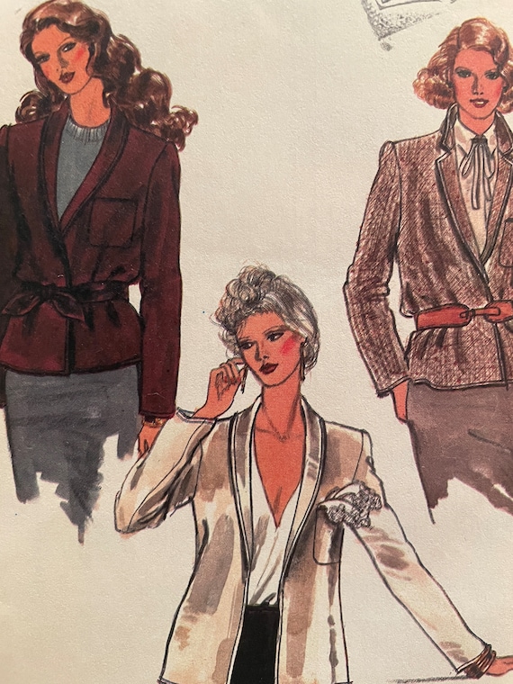 Elegant Vintage 1970's Wrap Jacket Pattern---vogue 7276---size