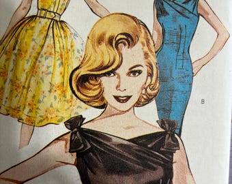 Retro Style, Vintage 1960's Dress Pattern---Butterick 6582---Sizes 6-8-10  Bust 30 1/2 Thru 32 1/2  UNCUT