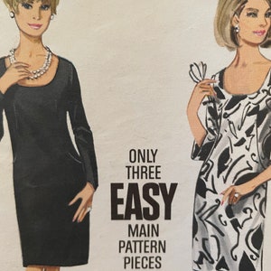 Vintage 1960&#39;s Little Black Dress Pattern---Butterick 4515---Größe 16 Büste 36 ungeschnitten und Fabrik gefaltet