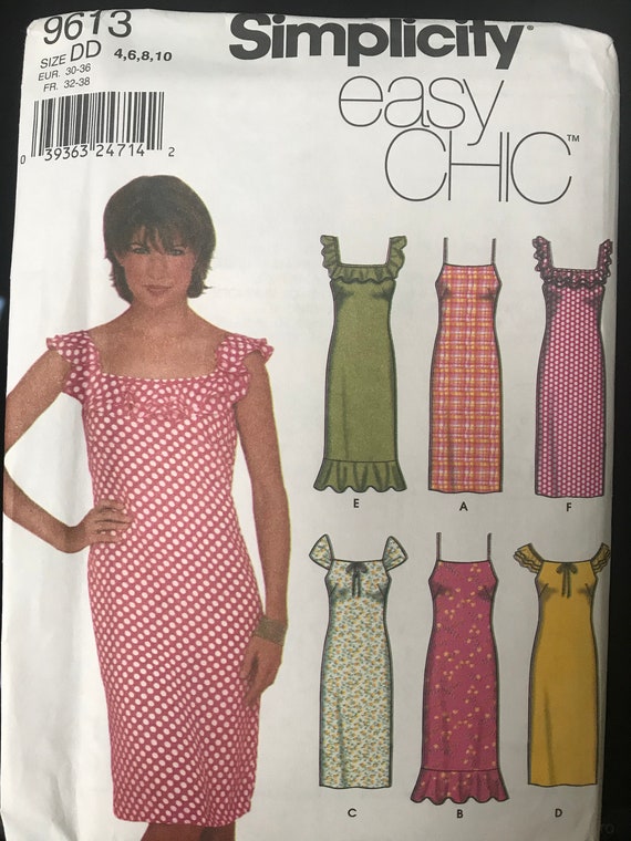 Cute Set of Summer Dresses With Several Options---simplicity 9613---sizes  4-10 Bust 30 Thru 36 UNCUT and Factory Folded - Etsy