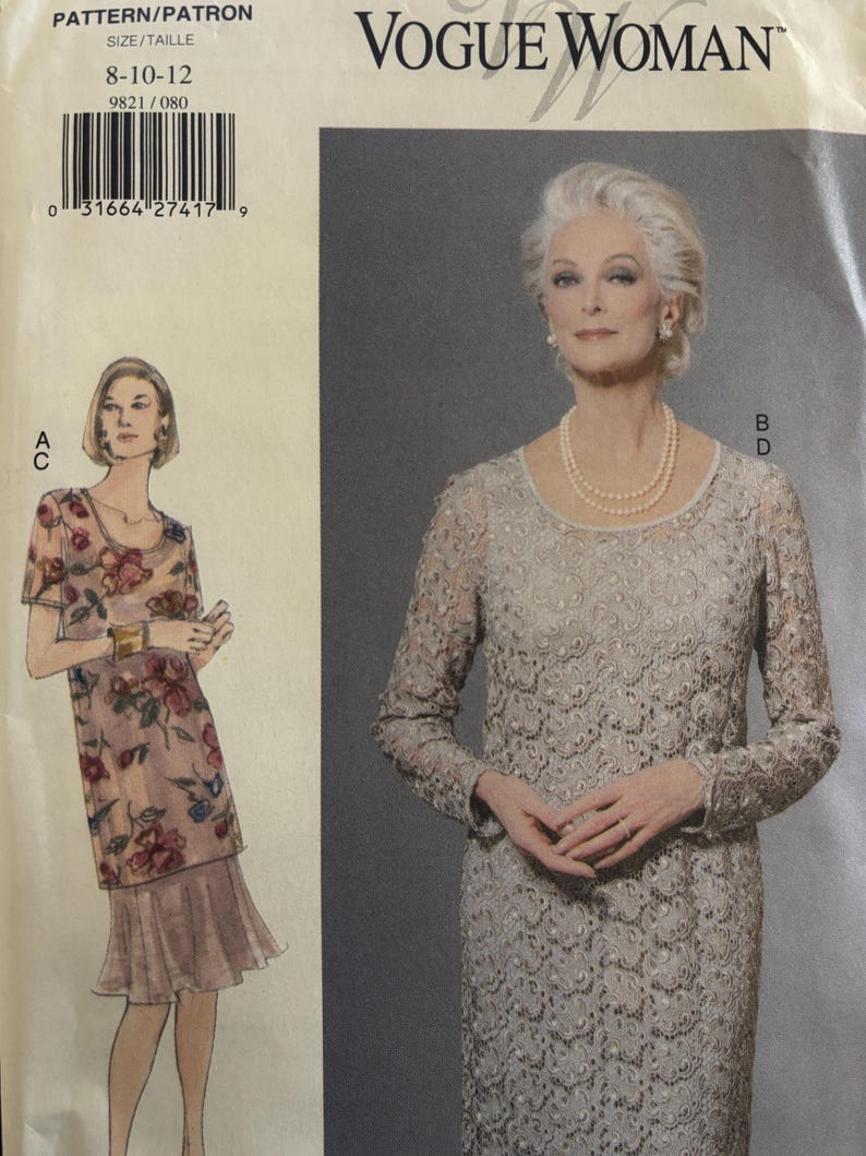 Pattern 9821 Elegant Lace Sheath Dress Pattern---vogue 9821---sizes 8-10-12 UNCUT - Etsy