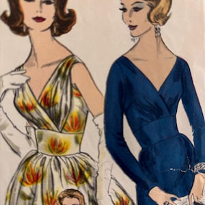 Superbe modèle de robe de soirée avec options --- Modèle spécial Vogue 1160 --- Taille 12 Buste 32