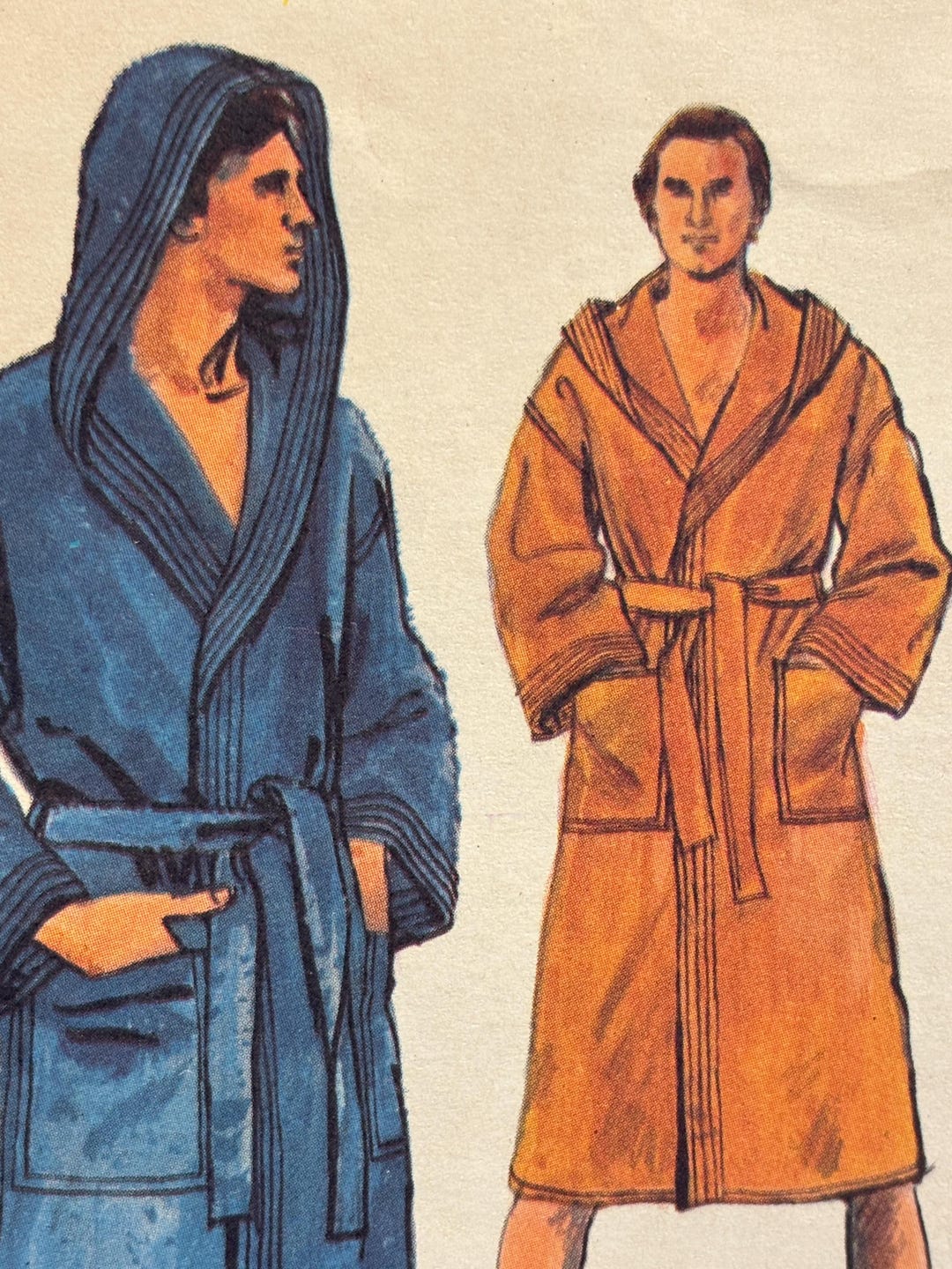 Vintage 1970's Men's Robe and Slippers Pattern---vogue 9616---size ...