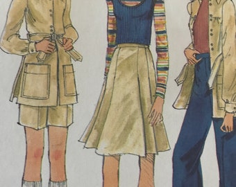 Fabulous Vintage 1960's Miss Vogue Wardrobe Pattern With Pants, Shorts, Skirt, Blouse, Jacket and Top---Vogue 8203---Size 10 Bust 32 1/2