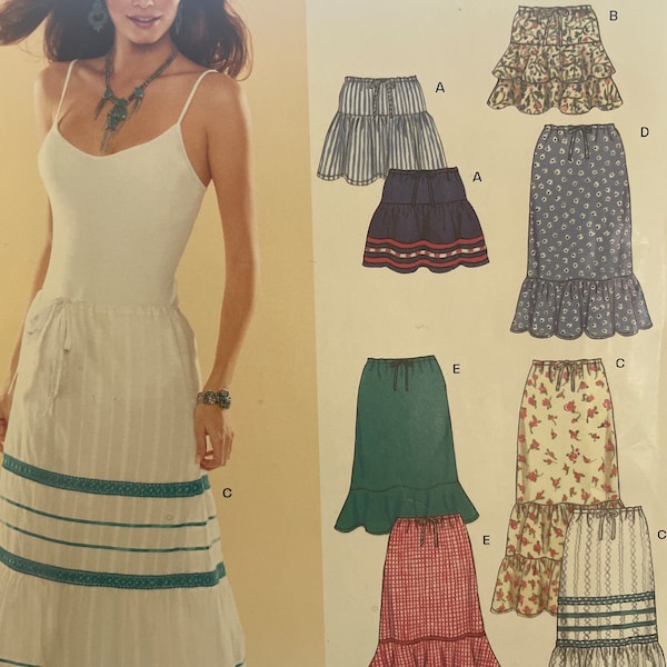 Cute, Easy Skirt Pattern With Ruffle Hem and Variations---New Look 6495---Sizes 6 Thru 16  UNCUT