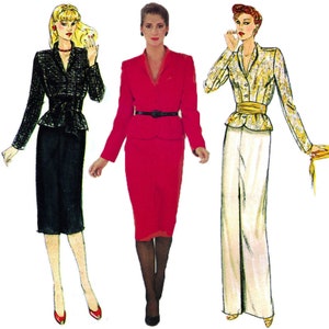Elegant Maxi Skirt With Front Slit and Jacket Pattern by Don Sayres---Vogue 2371---Size 10  Bust 32 1/2  UNCUT and Factory Folded