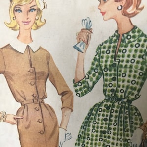 Lovely Vintage 1960&#39;s Shirtwaist Dress With Slim Or Full Skirt---McCalls 5552---Size 14  Bust 34
