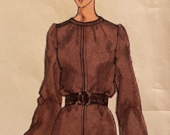 Vogue Paris Original Coat, Dress, Tunic Top, Scarf and Pants Pattern by Emanuel Ungaro---Vogue 1497---Size 14  Bust 36