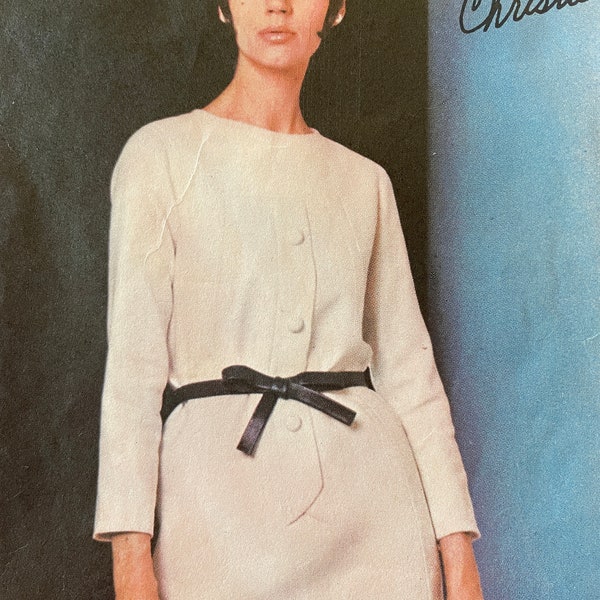 Vogue Paris Original Vintage 1960's Dress by Christian Dior---Vogue 1485---Size 12  Bust 32