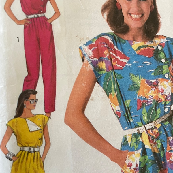 Vintage 1970's Easy to Sew Jumpsuit in Two Lengths---Simplicity 7433---Size 10  Bust 32 1/2  UNCUT and Factory Folded