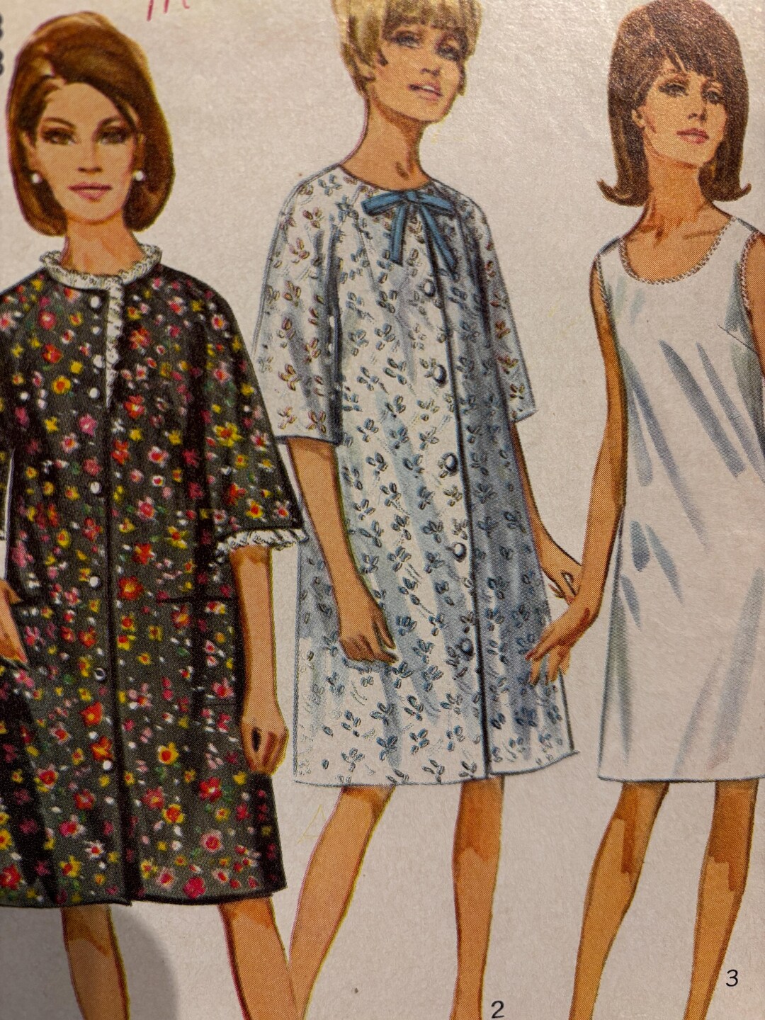 Simplicity Robe Pattern 0621 Vintage 1960's Robe and Slip Pattern---simplicity 6851---size 18 Bust ...