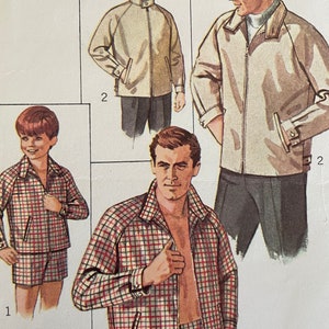Vintage 1960er Jungen Jacke und Badeh shorts Muster---Simplizität 7744---Größe 6 Brust 24