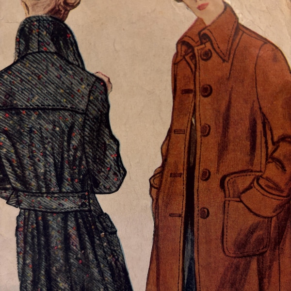 Stunning Vintage 1949 Coat Pattern---Simplicity 2995---Size 14  Bust 32