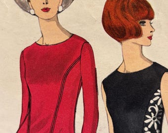 1960s 60s Vintage Vogue 6994 Fit & Flare Dress Sewing Pattern